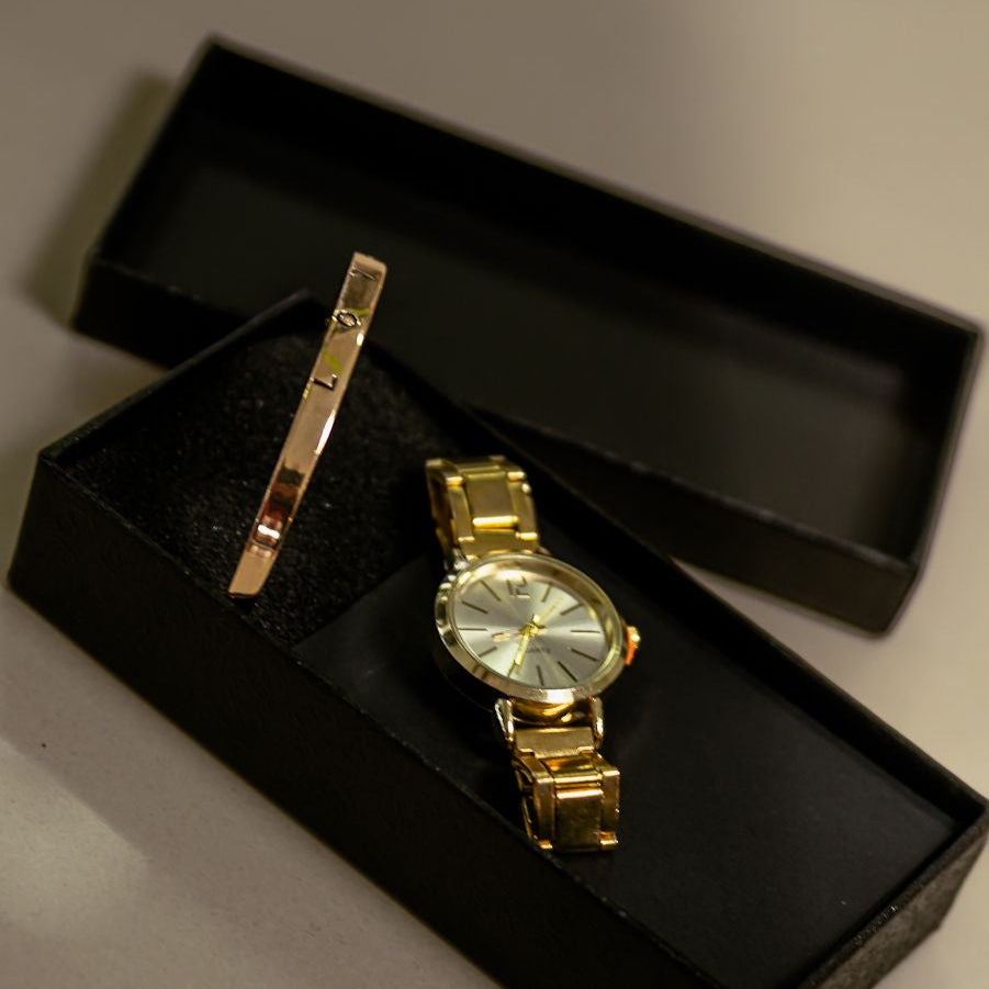 Relógio Quartzo + Pulseira de Brinde