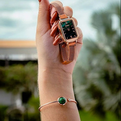 Relógio Esmeralda + Pulseira de Brinde