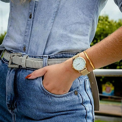 Relógio de Pulso Quartzo + Pulseira de Brinde